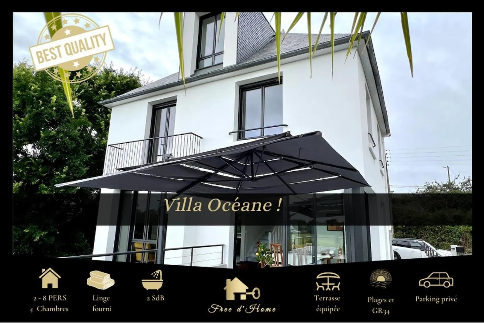 La Villa Oceane, Elegante, Plages, Gr34, 2-8 Pers 克拉斯卡诺特